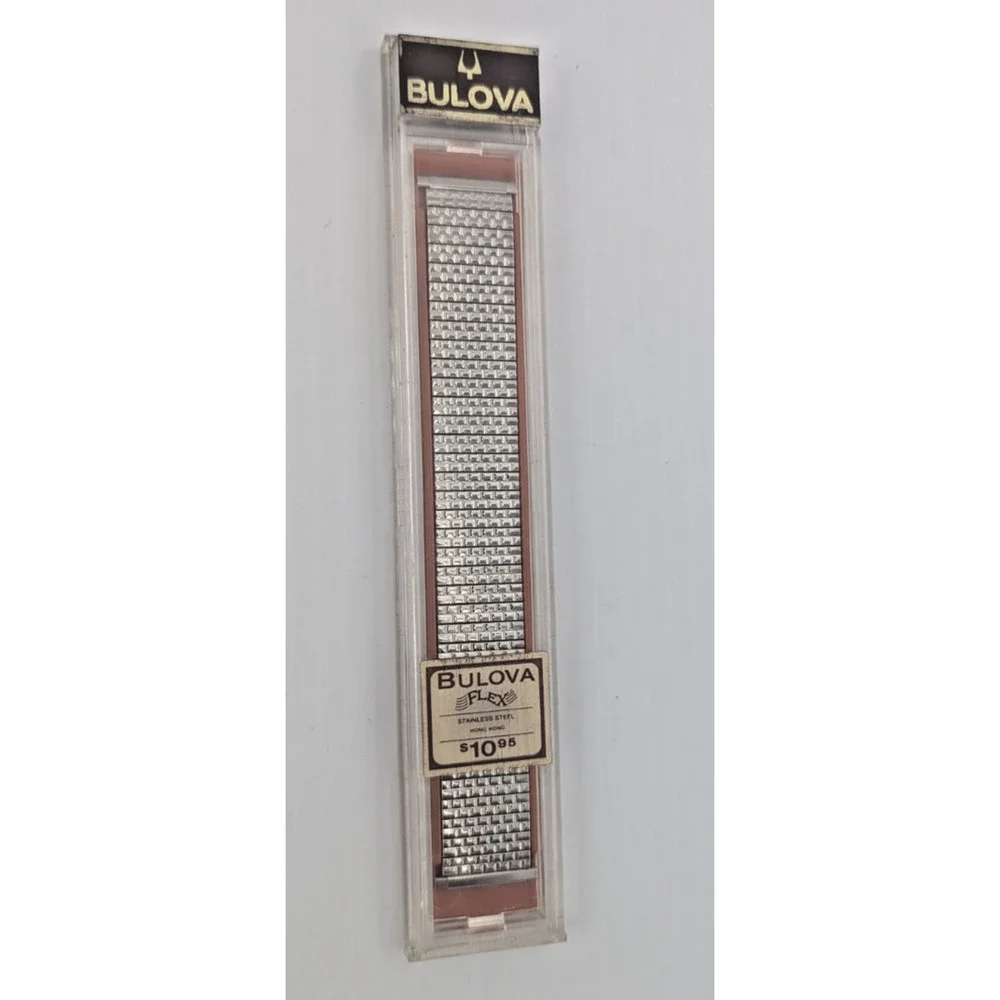 Vintage Bulova Flex Watch Mens Band Stainless Steel